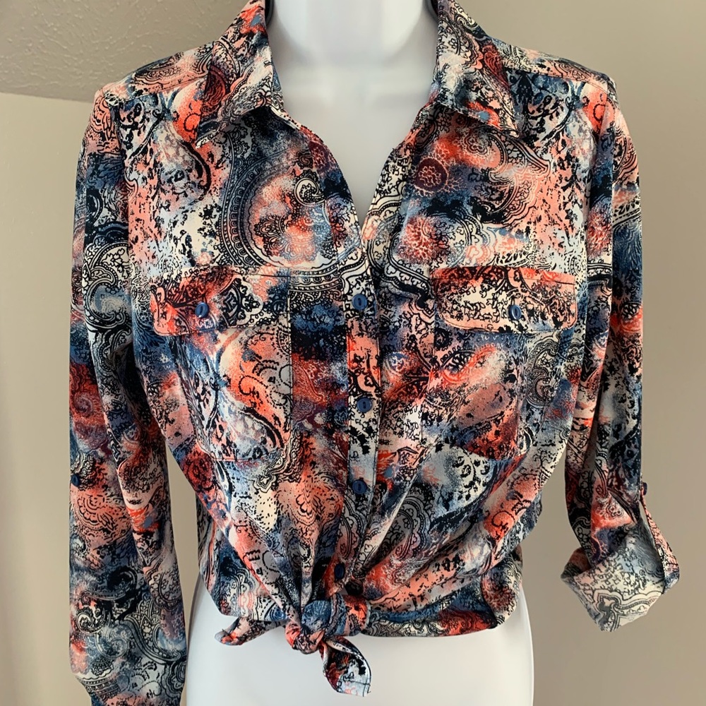 Notations Button Down With Paisley Pattern - Picture 2 of 15